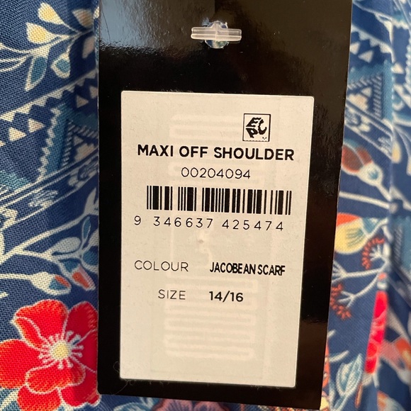 Women’s Cornflower Blue Floral Off the Shoulder Maxi Dress - Picture 2 of 9